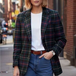 Wool Plaid Women's Blazer